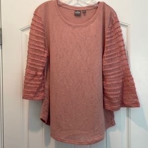 Blush bell sleeve top